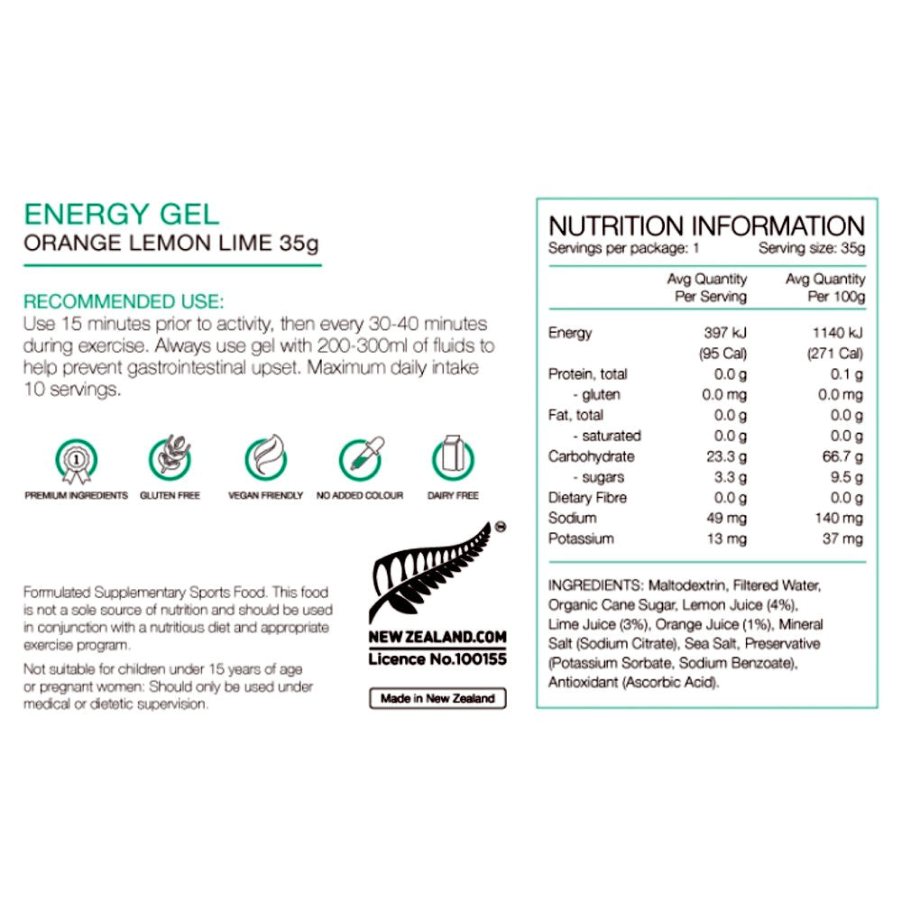 Pure Energy Gel 35g Orange Lemon Lime