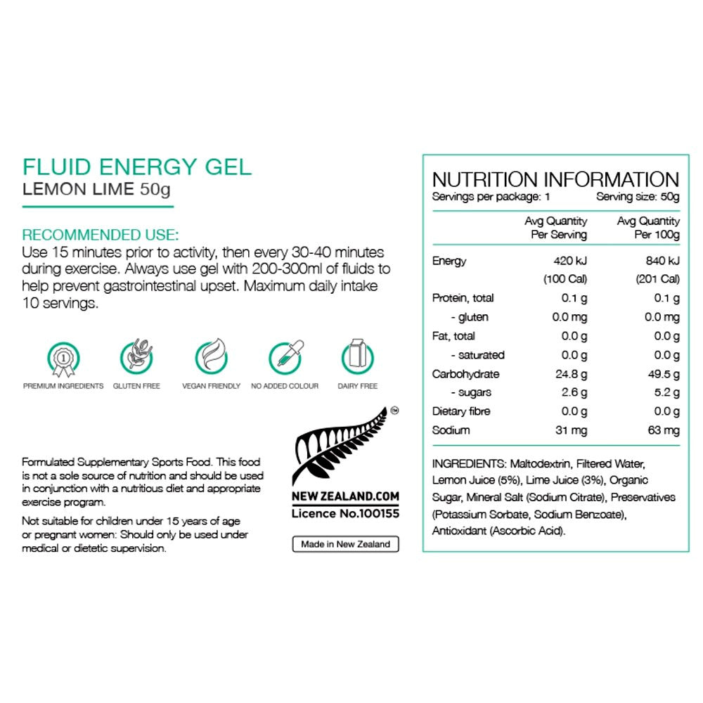 Pure Fluid Energy Gel 50g Lemon Lime