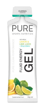 Pure Fluid Energy Gel 50g Lemon Lime w/30mg Caffeine