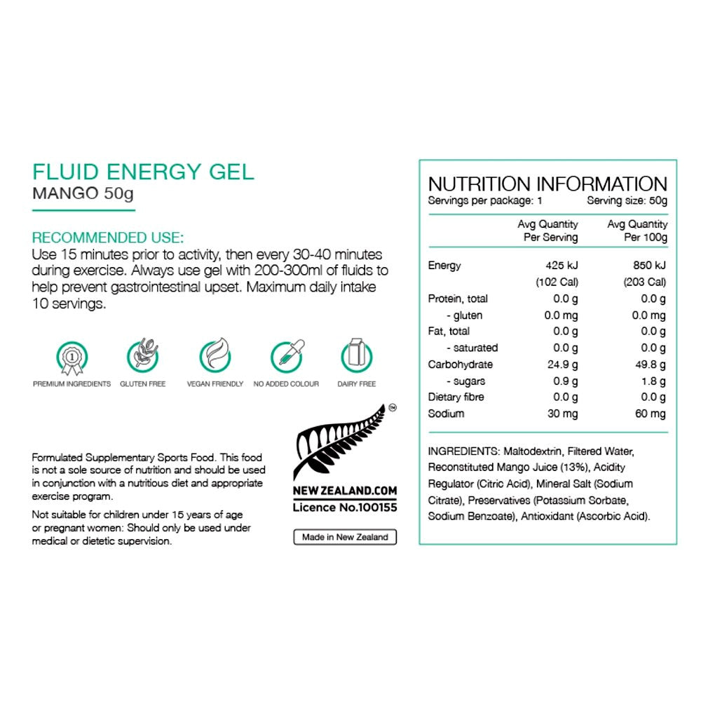 Pure Fluid Energy Gel 50g Mango