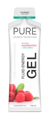 Pure Fluid Energy Gel 50g Raspberry w/30mg Caffeine