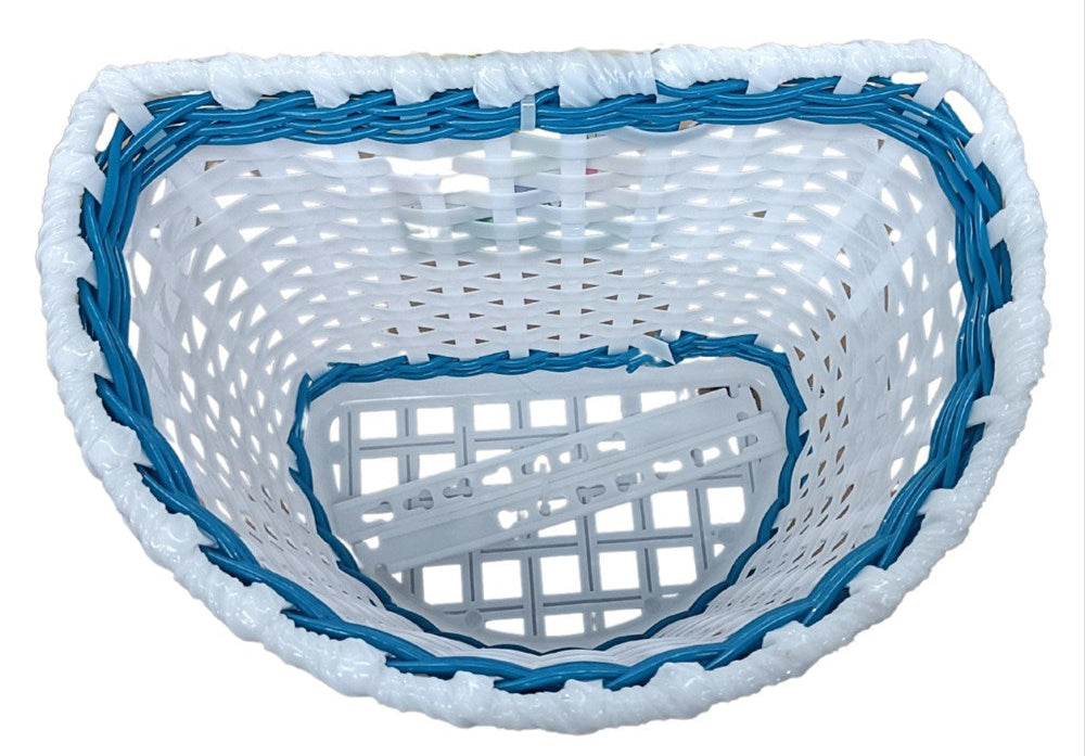 Rascal Kids Front Plastic Basket Small Blue with Flower 235x165x155mm
