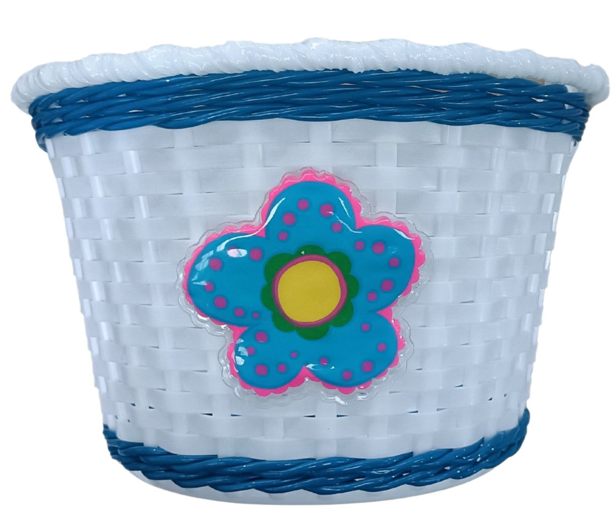 Rascal Kids Front Plastic Basket Small Blue with Flower 235x165x155mm