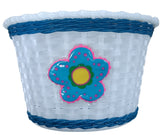 Rascal Kids Front Plastic Basket Small Blue with Flower 235x165x155mm