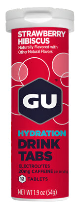 GU Strawberry Hibiscus Hydration Mix, Box of 8 Tubes
