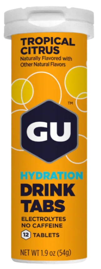 GU Tropical Citrus Hydration Mix Tablets, Box of 8 Tubes