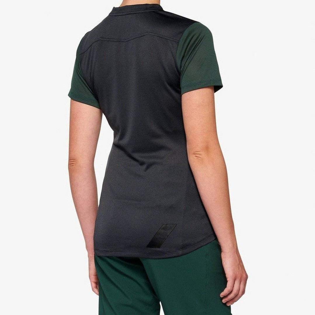 100 Percent RIDECAMP Womens Jersey Charcoal/Forest Green