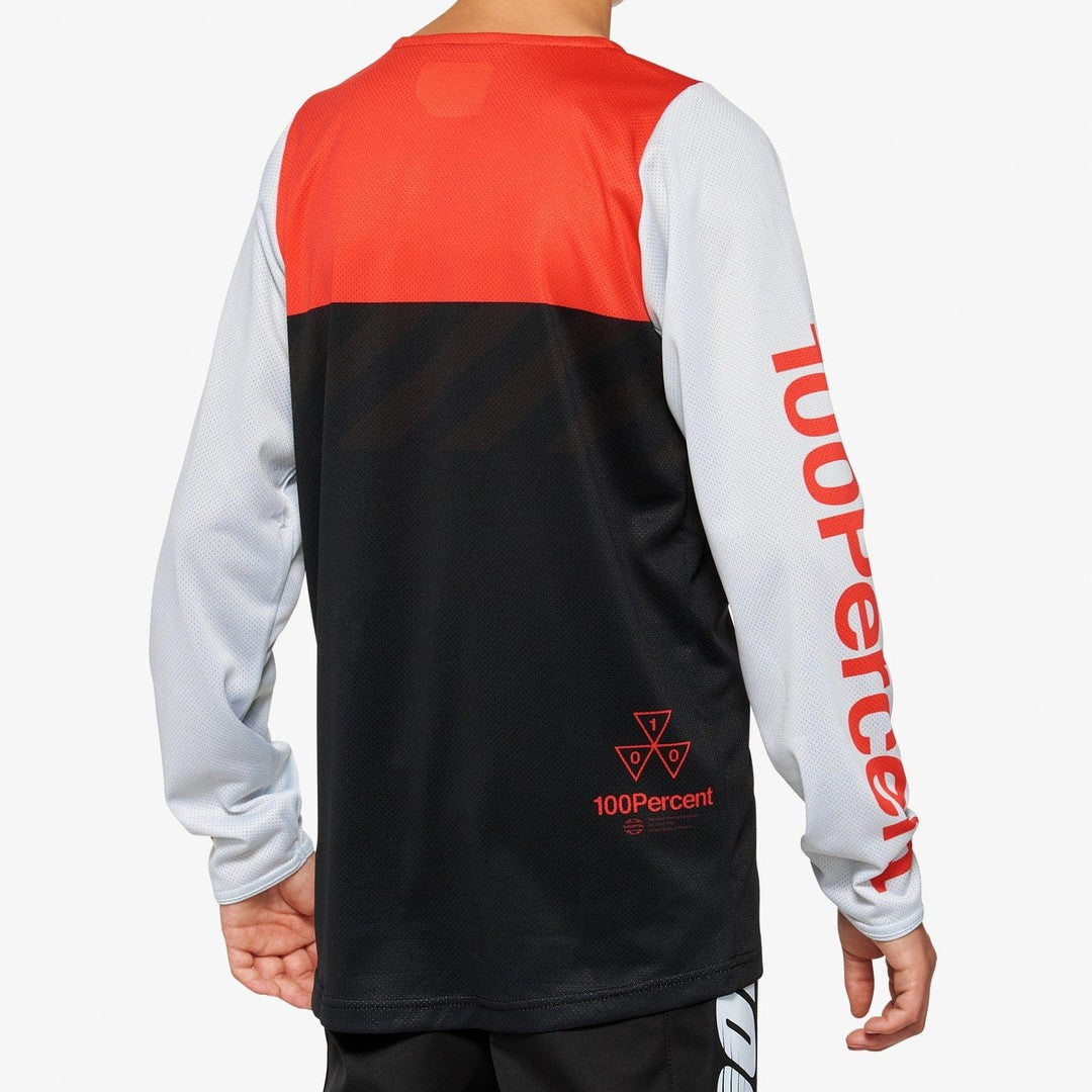 100 Percent R-CORE Youth Jersey Black/Racer Red