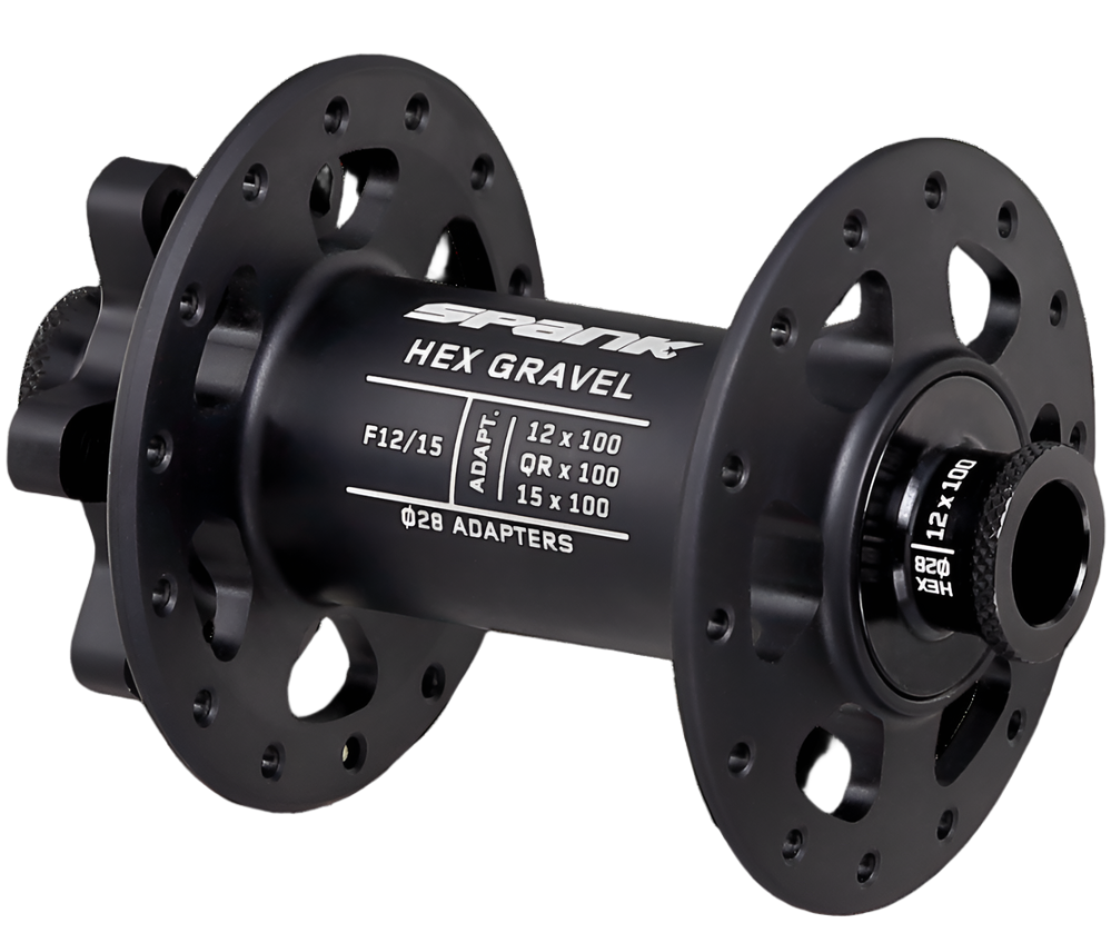 Spank Hex J-Bend Gravel Front Hub F12/15 28H Black