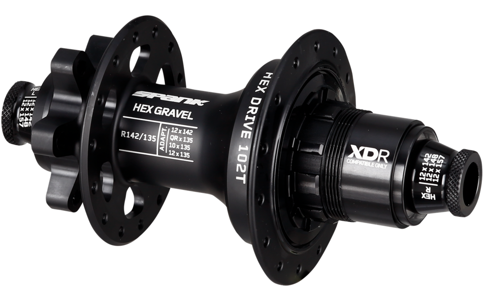 Spank Hex Drive 102T Gravel Rear Hub (non Boost) R135/142 28H Black (without freehub body)