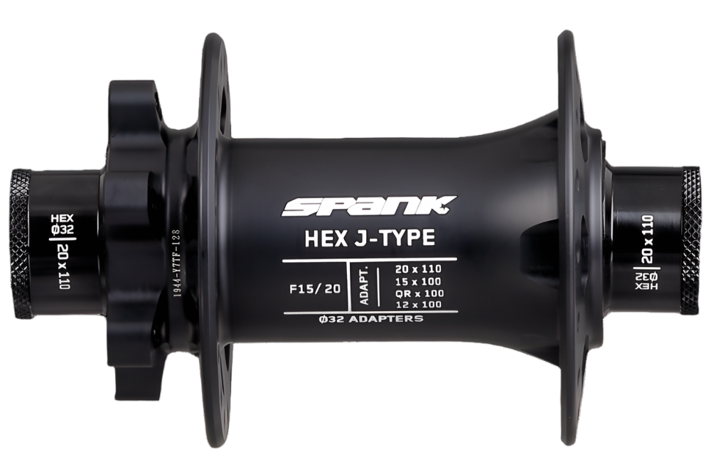 Spank Hex J-Bend Front Hub (Non Boost) F15/20 32H Black