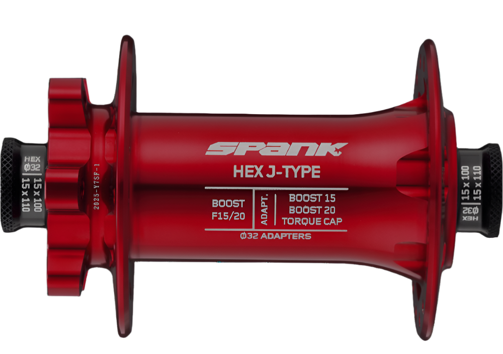 Spank Hex J-Bend Boost Front Hub F15/20 32H Red