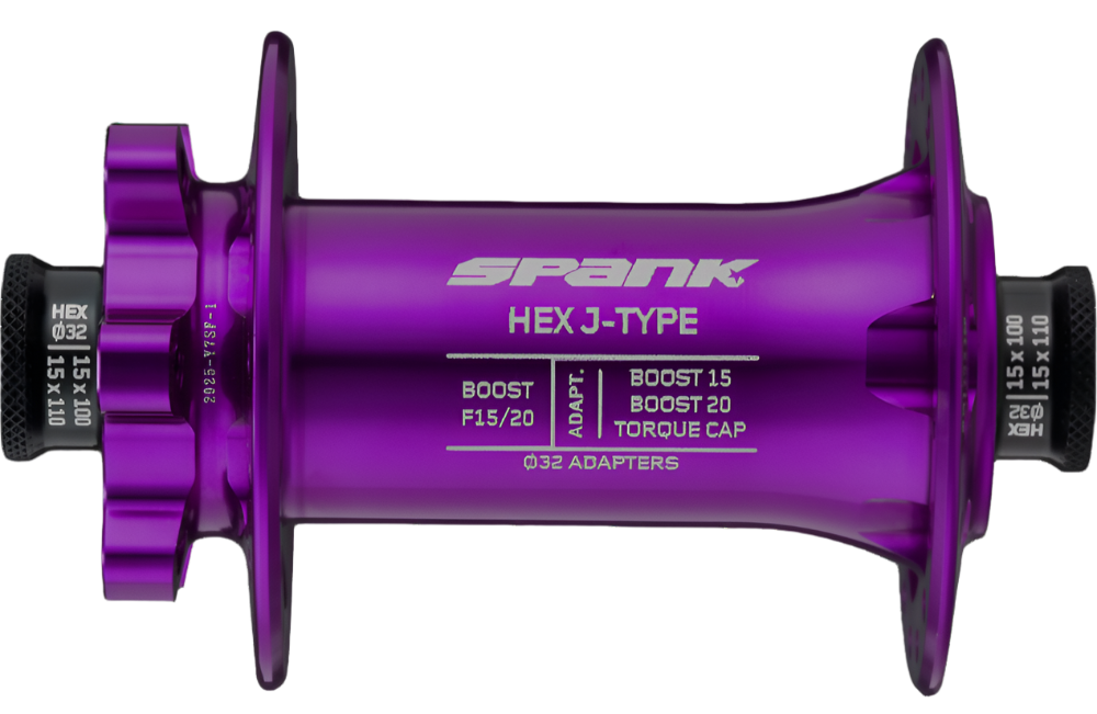 Spank Hex J-Bend Boost Front Hub F15/20 32H Purple