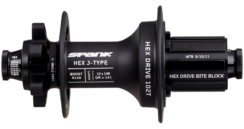 Spank Hex Drive 102T J-Bend Boost Rear Hub R148 32H (without freehub body)