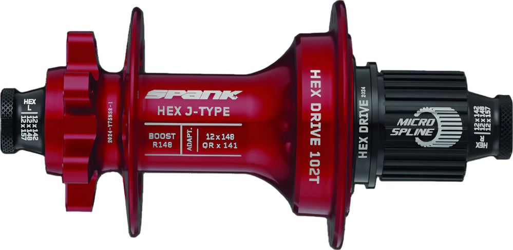 Spank Hex Drive 102T J-Bend Boost Rear Hub R148 32H (without freehub body)