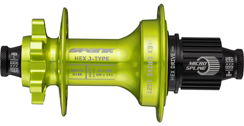 Spank Hex Drive 102T J-Bend Boost Rear Hub R148 32H (without freehub body)
