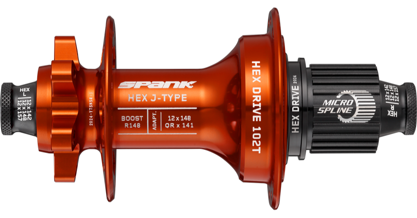 Spank Hex Drive 102T J-Bend Boost Rear Hub R148 32H (without freehub body)