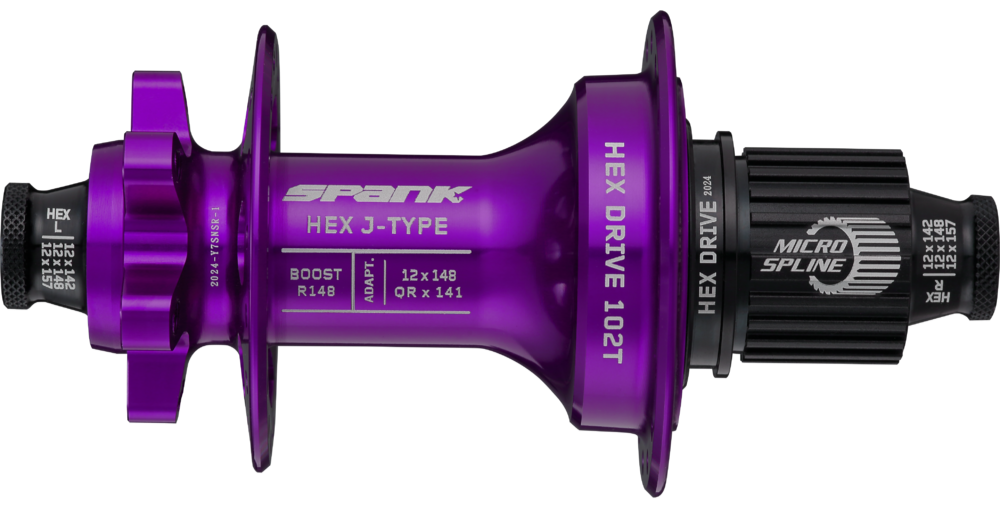 Spank Hex Drive 102T J-Bend Boost Rear Hub R148 32H (without freehub body)