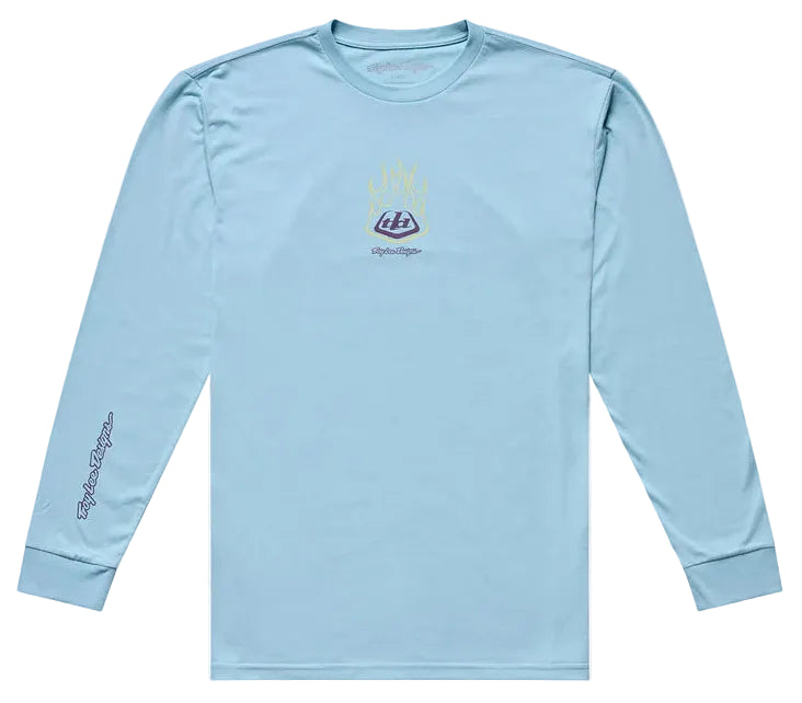 Troy Lee Designs Flame2 Long Sleeve Tee Dawn Blue FRONT