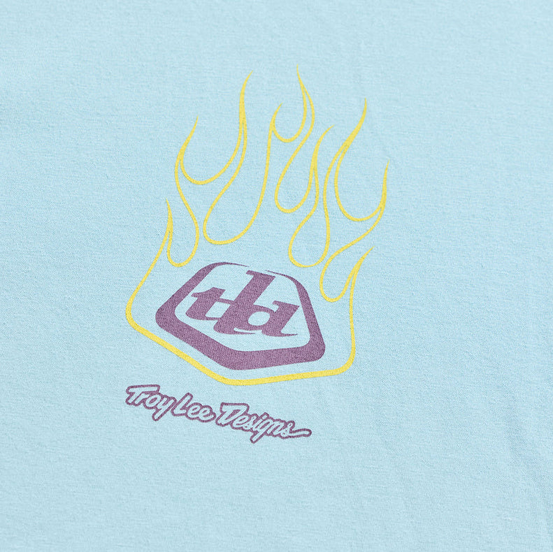 Troy Lee Designs Flame2 Long Sleeve Tee Dawn Blue DETAILS