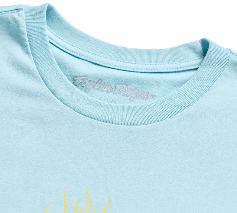 Troy Lee Designs Flame2 Long Sleeve Tee Dawn Blue DETAILS