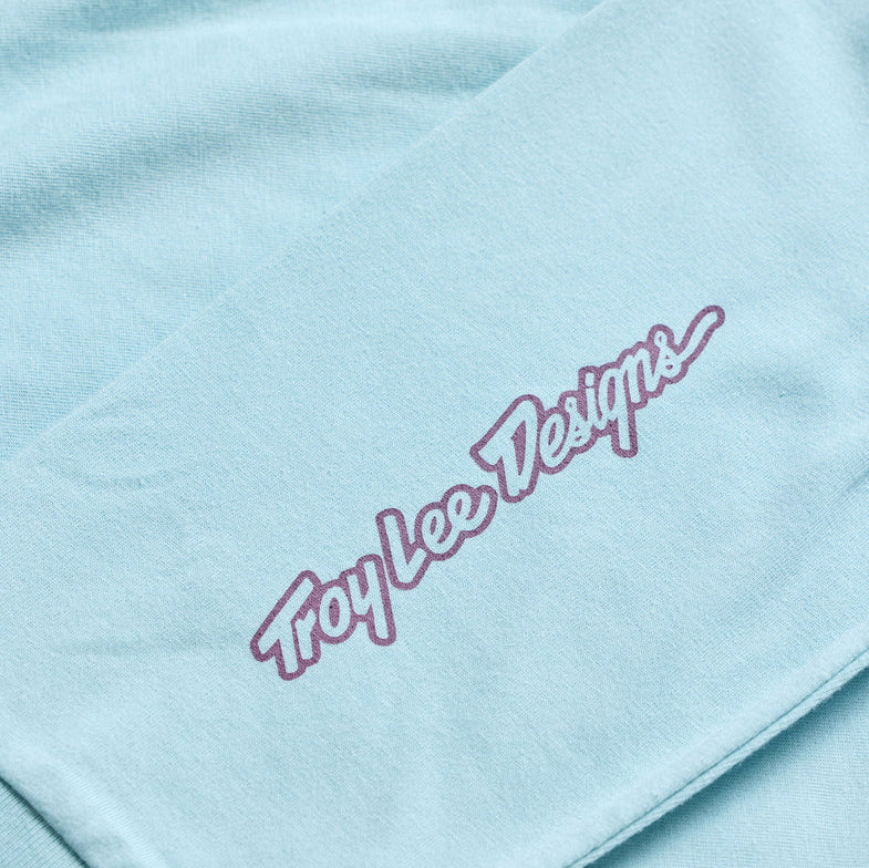 Troy Lee Designs Flame2 Long Sleeve Tee Dawn Blue DETAILS