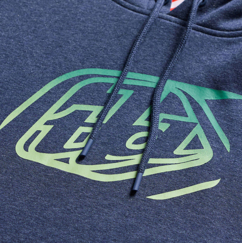 Troy Lee Designs Badge Pullover Hoodie Navy Heather DETAILS