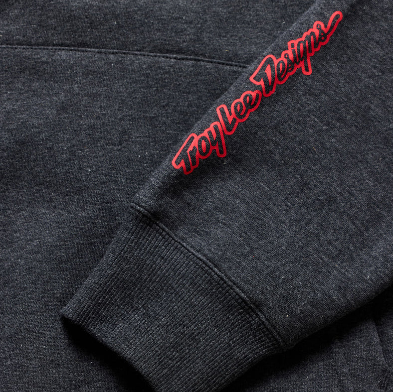 Troy Lee Designs Imprint Pullover Hoodie Black Heather DETAILS