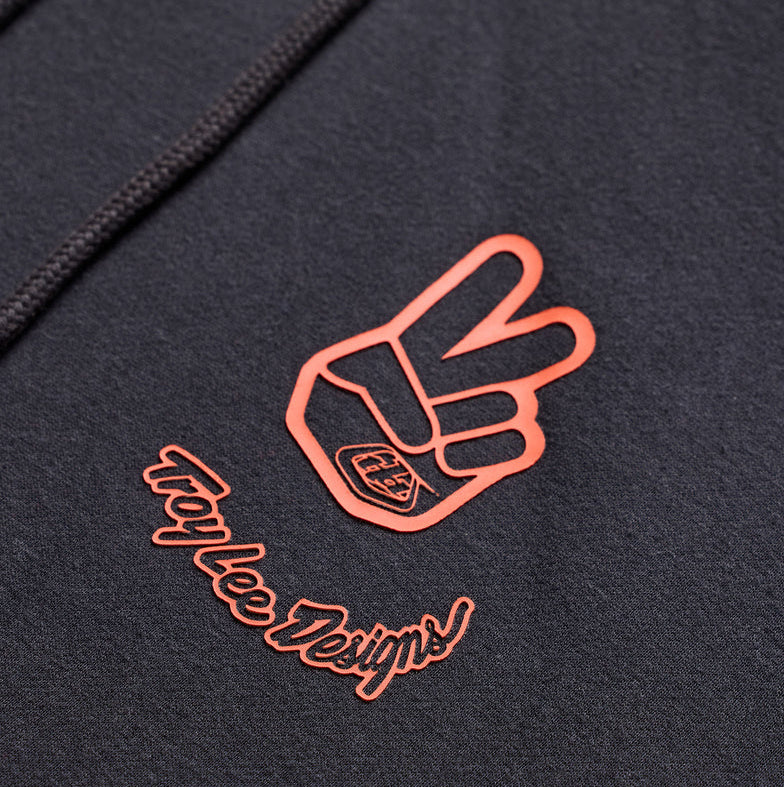 Troy Lee Designs Peace Out Pullover Hoodie Carbon / Black DETAILS