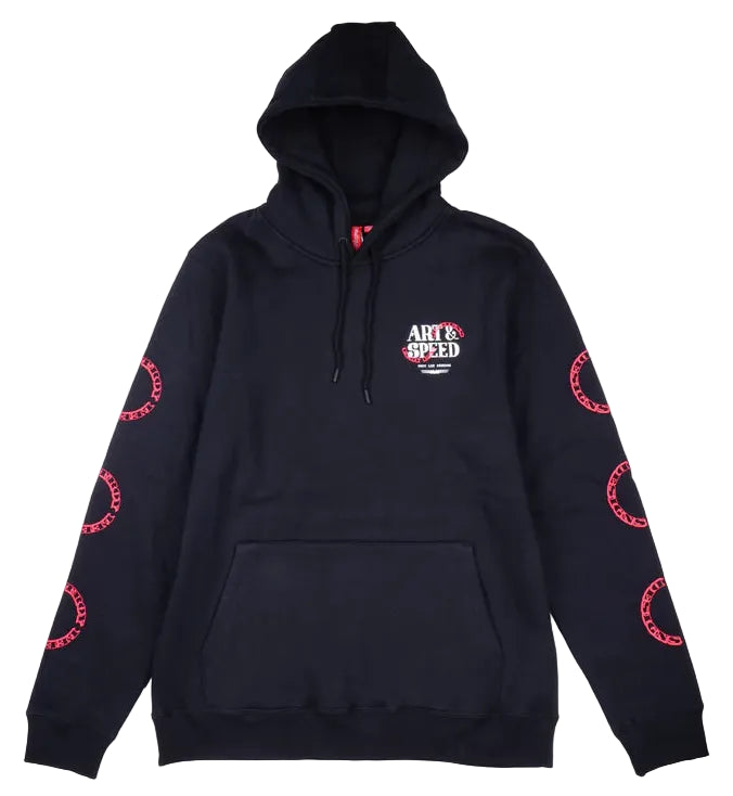 Troy Lee Designs Pullover Hoodie Pink Slips Black FRONT