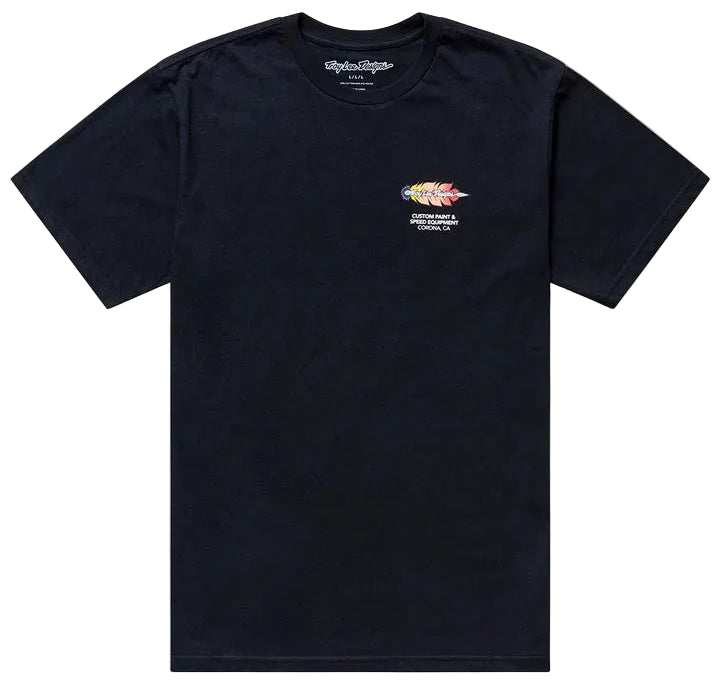 Troy Lee Designs Feathers Youth Short Sleeve Tee Black / Black FRONT