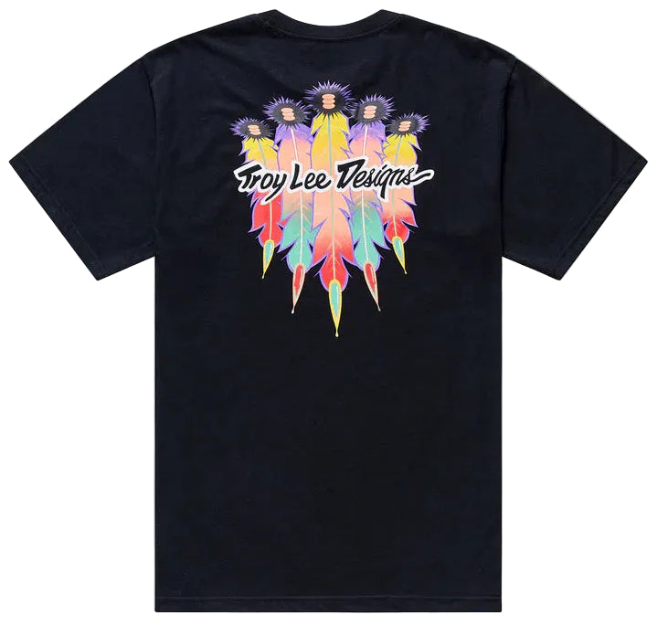 Troy Lee Designs Feathers Youth Short Sleeve Tee Black / Black BACK