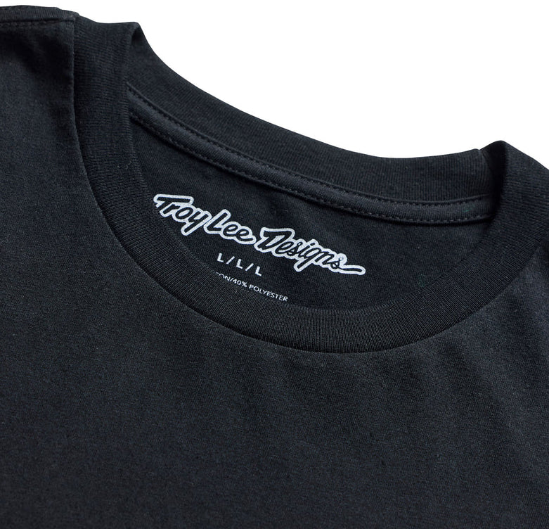 Troy Lee Designs Feathers Youth Short Sleeve Tee Black / Black DETAILS