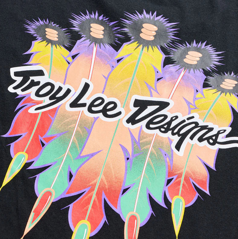 Troy Lee Designs Feathers Youth Short Sleeve Tee Black / Black DETAILS