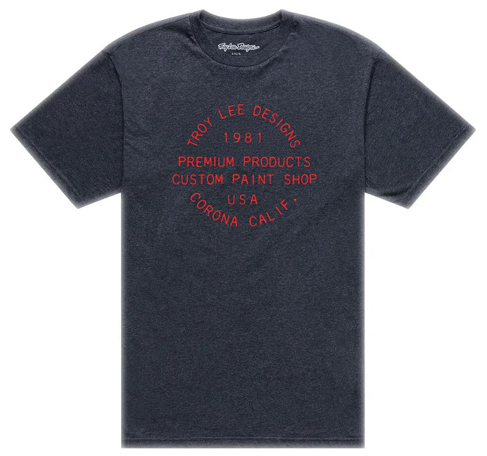 Troy Lee Designs Imprint Short Sleeve Tee Black Heather FRONT