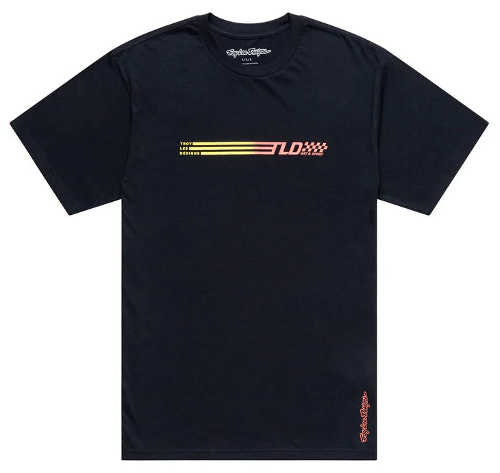 Troy Lee Designs Stripes Short Sleeve Tee Black FRONT