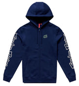 Troy Lee Designs Badge Zip Up Hoodie Navy / Sage FRONT