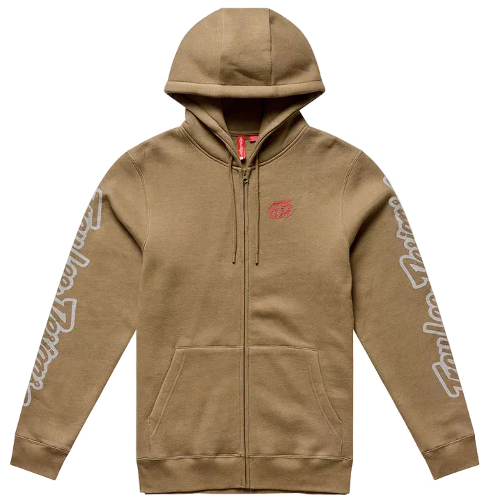 Troy Lee Designs Badge Zip Up Hoodie Sienna FRONT