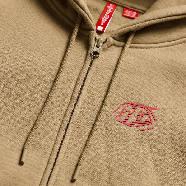 Troy Lee Designs Badge Zip Up Hoodie Sienna ZIPPER