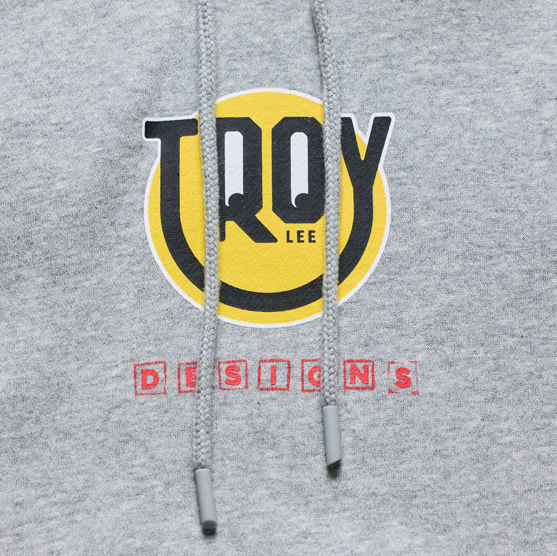 Troy Lee Designs Happy Dayz Pullover Hoodie Gray Heather DETAILS