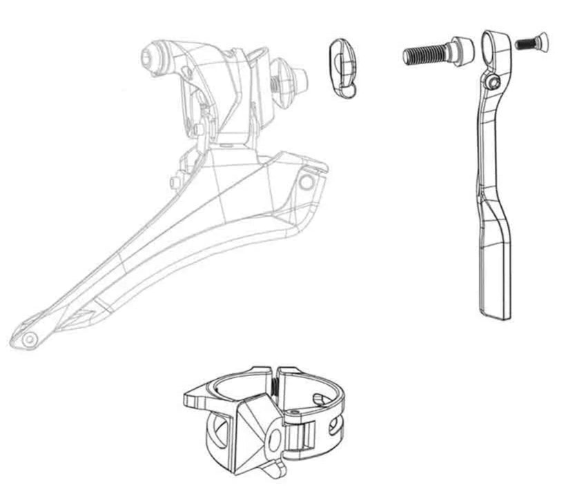 SRAM Front Mech Braze-On Adapter Wide Spacing 47.5 Chainline 31.8