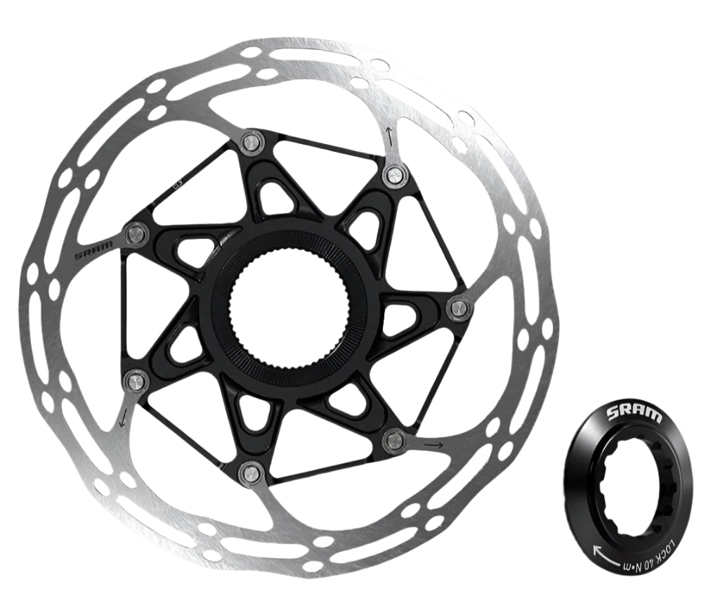 Sram Rotor Centerline 2-Piece CenterLock 140mm Black Disc (Includes Lockring)