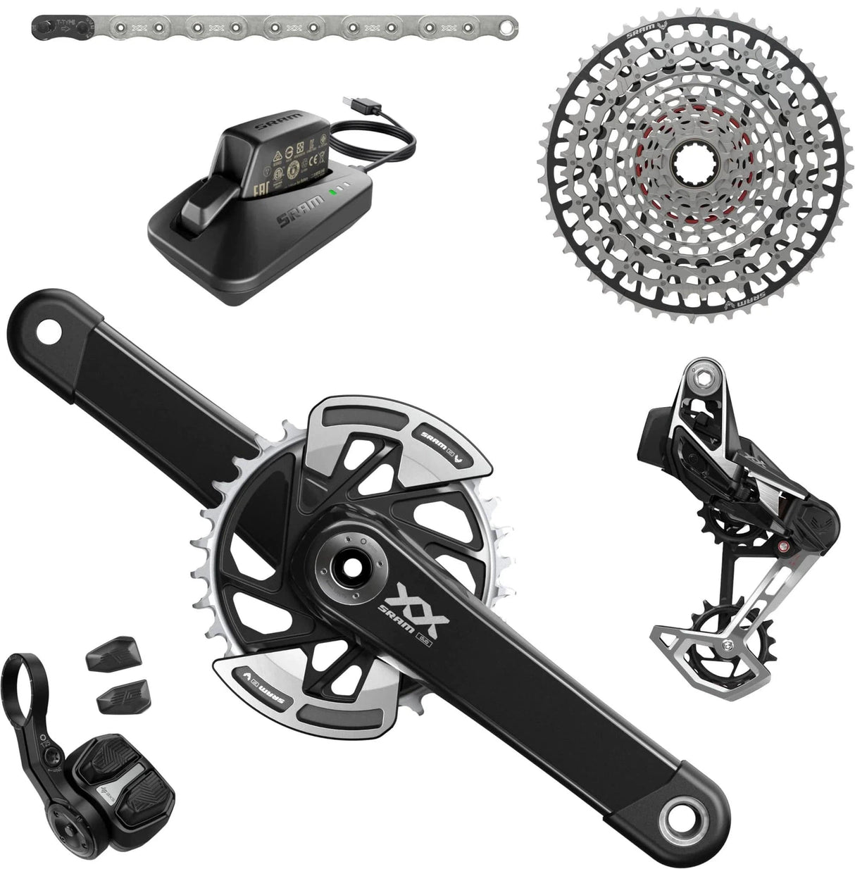 SRAM XX T Type Eagle AXS Transmission DUB MTB Groupset Lunar Black Crooze Australia