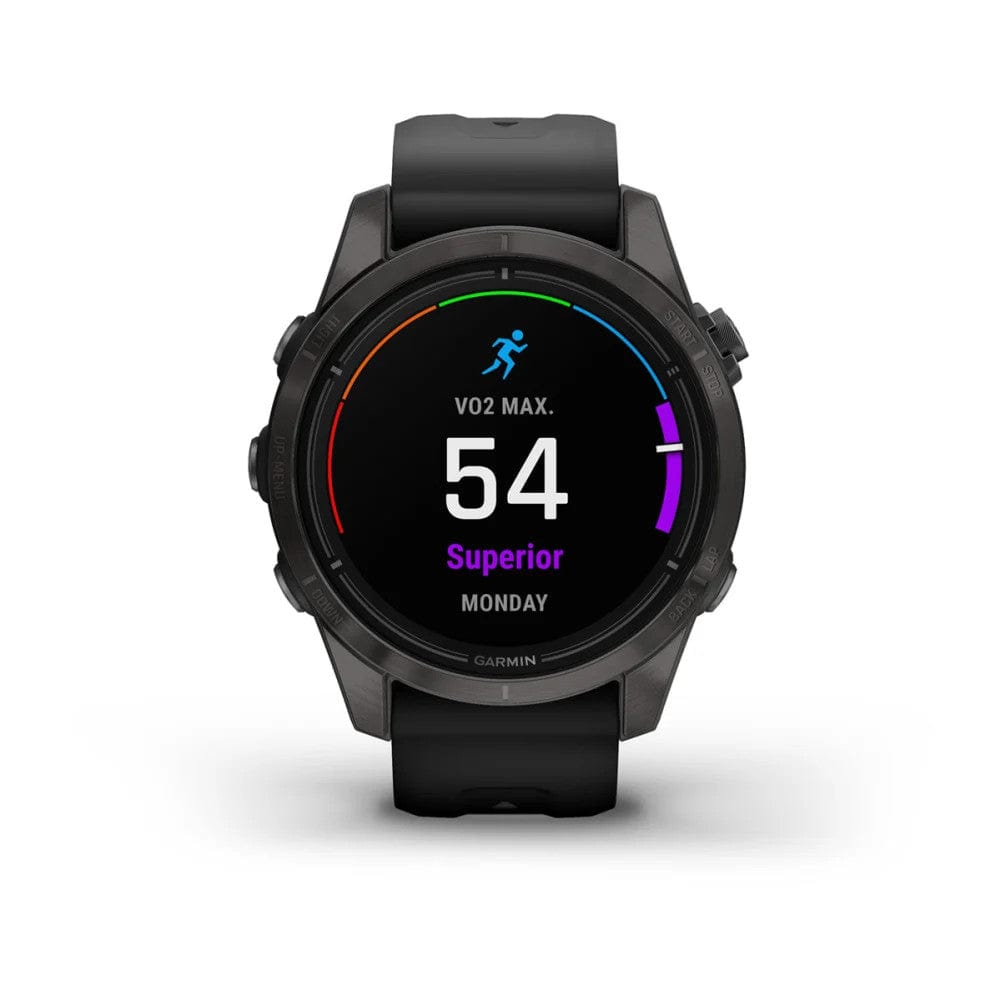 Garmin epix Pro/Sapphire Ed (Gen 2) 42mm Crbn Grey DLC Ti w/ Blk Band