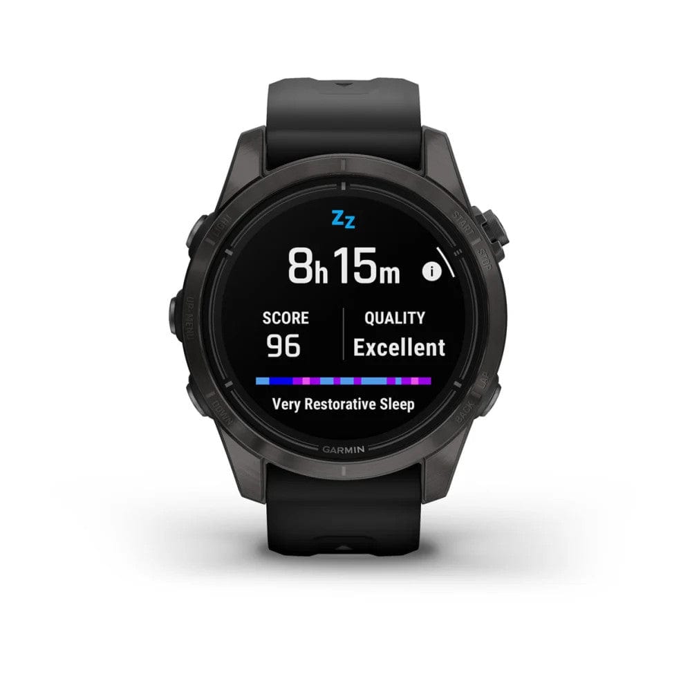 Garmin epix Pro/Sapphire Ed (Gen 2) 42mm Crbn Grey DLC Ti w/ Blk Band