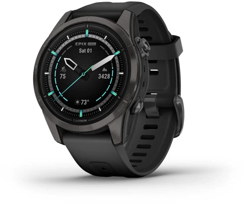 Garmin epix Pro/Sapphire Ed (Gen 2) 42mm Crbn Grey DLC Ti w/ Blk Band