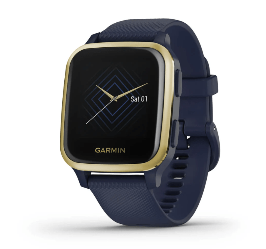 Garmin Venu® Sq – Music Edition, Light Gold Aluminium Bezel with Navy Case