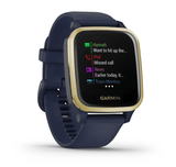 Garmin Venu® Sq – Music Edition, Light Gold Aluminium Bezel with Navy Case