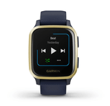 Garmin Venu® Sq – Music Edition, Light Gold Aluminium Bezel with Navy Case