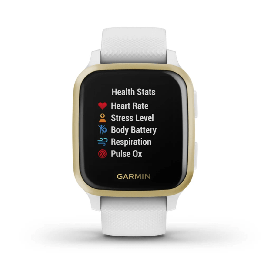 Garmin Venu® Sq, Light Gold Aluminum Bezel with White Case